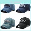 Vintage Denim Baseball Cap With Embroidered Letters For Outdoor Sun Protection Spring