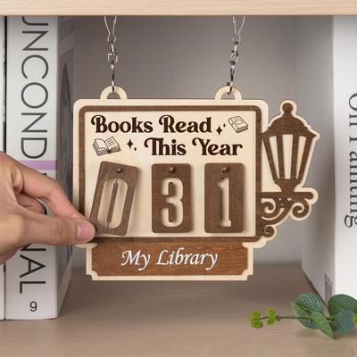 Book Read This Year Sign Reading for Bookshelf Home Desk Display Teacher