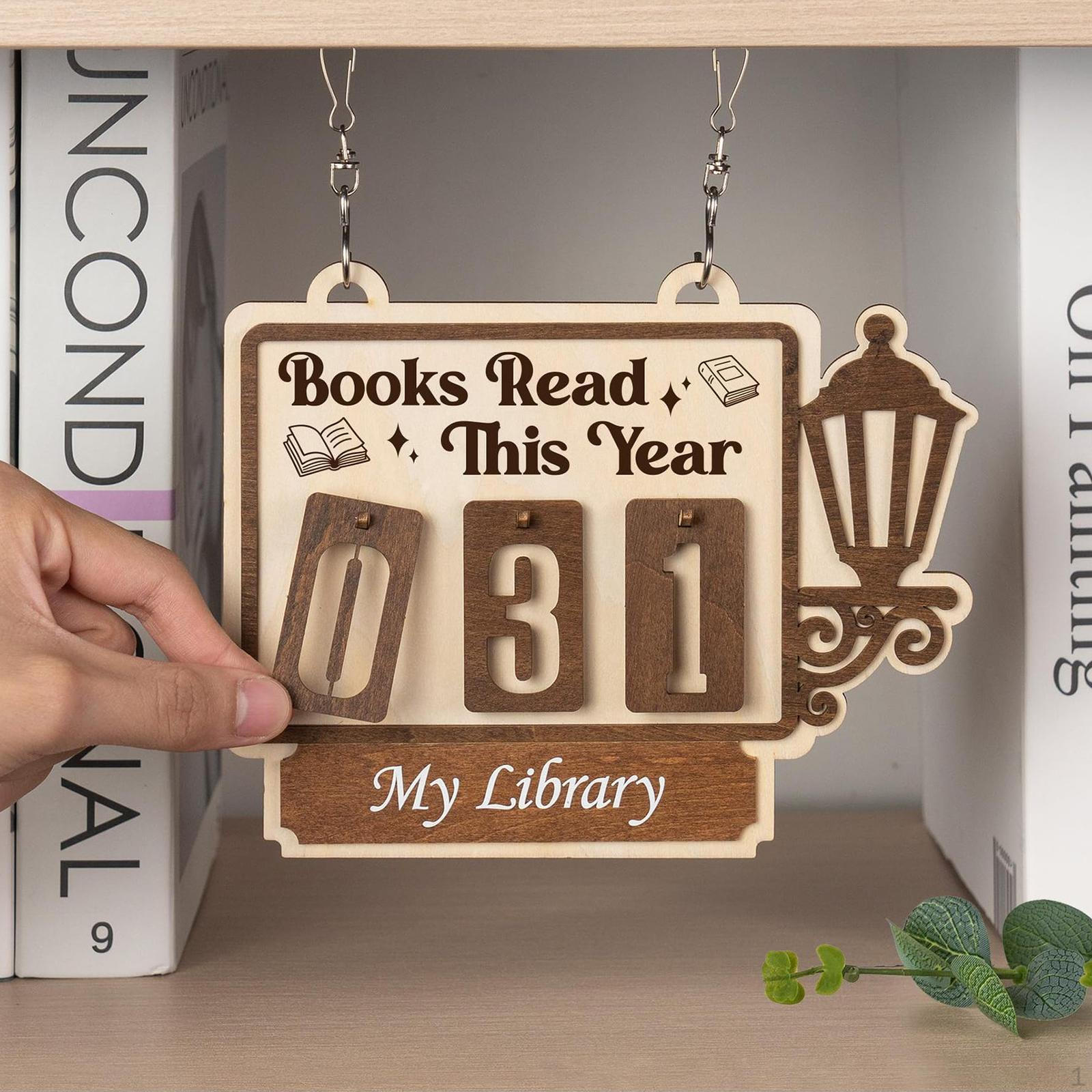 

Book Read This Year Sign Reading for Bookshelf Home Desk Display Teacher