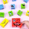 Colorful Wooden Face-changing Magic Cube Toy In Iron Box Children's Battle Toy