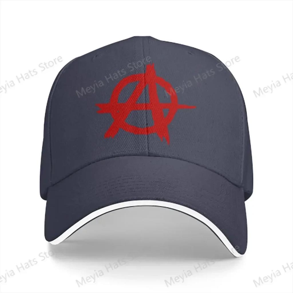 Red Classic Unisex Baseball Caps Peaked Cap Sun Shade Windproof Hat Anarchy Anarchist Symbols