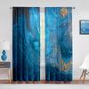 Abstract Marble Navy Blue Gold Marbling Sheer Curtains for Living Room Bedroom Decoration Window Chiffon Tulle Curtains Kitchen