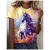 Summer Women's Fashionable Comfortable Round Neck Short Sleeved T-shirt Colorful Animals 3d Printing Casual Loose Breathable Soft Plus Size T-shirt