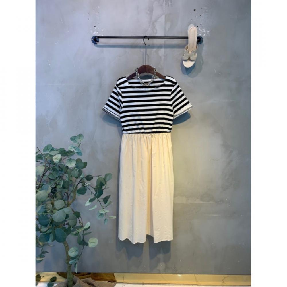 C S In The Room Max Stripe Square neCk bandIng Short Sleeve dreSS 2Color C
