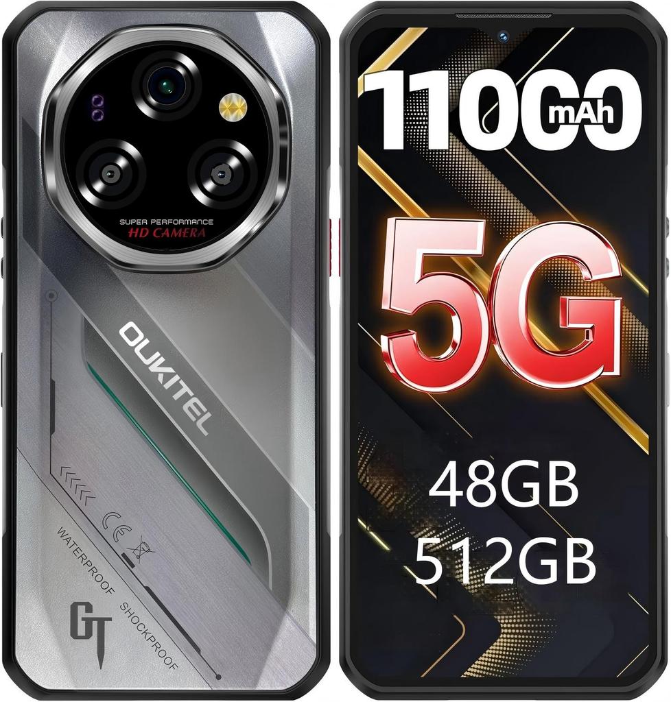 OUKITEL WP62 5G Cellhone 48GB+512GB 11000mAh 6.58" Display 108MP Android 15