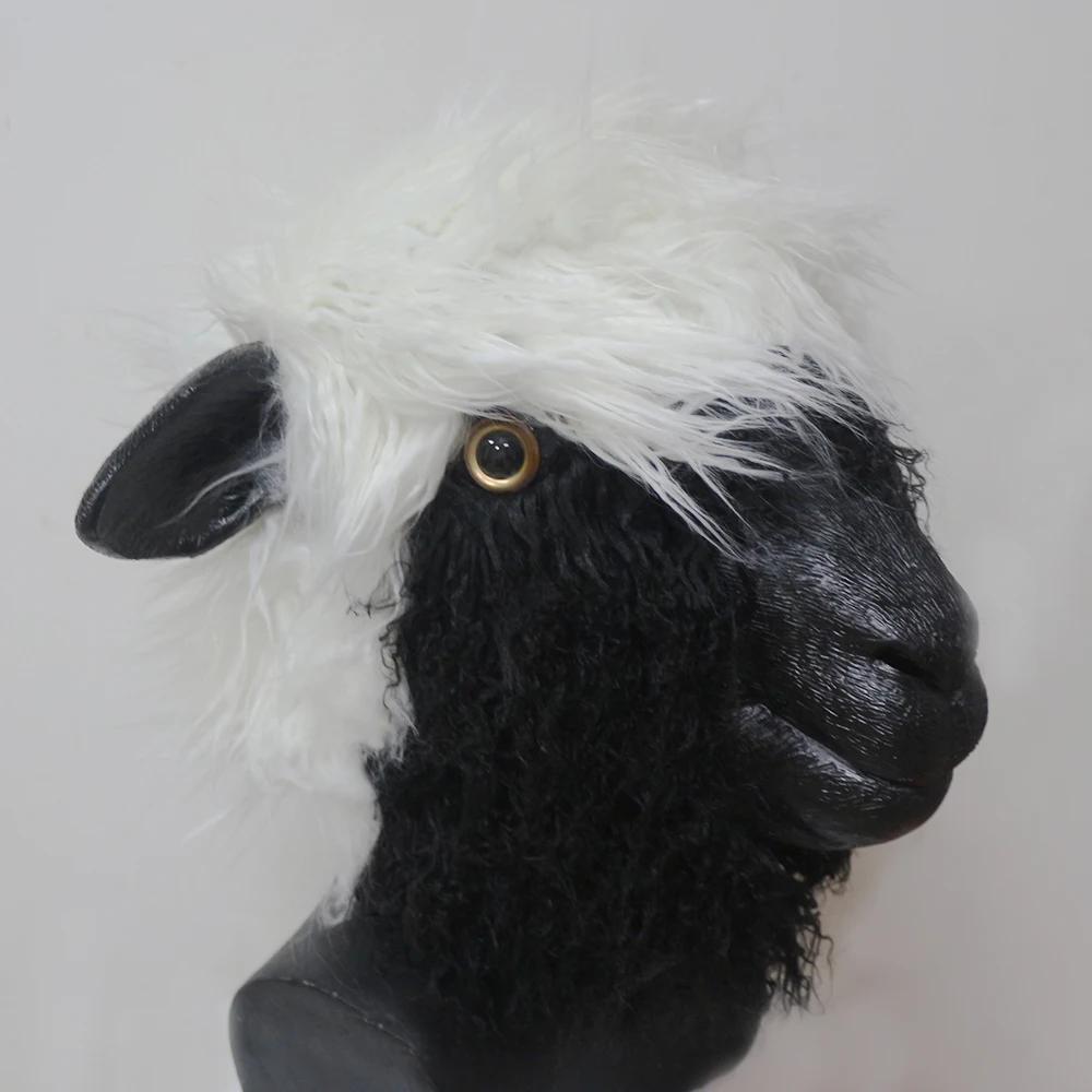 Realistic Animal Sheep Dress Up Over Head Size Mask For Party Halloween Costume