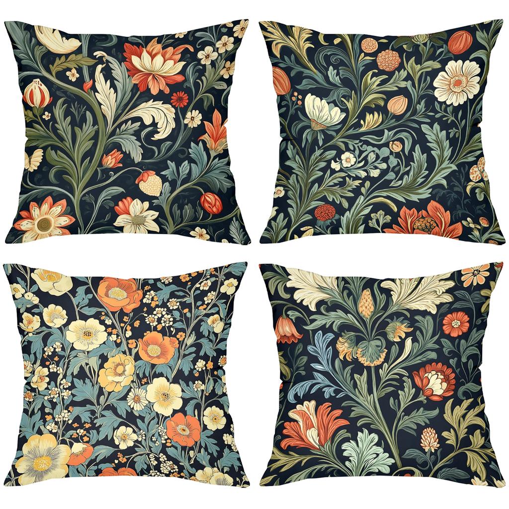 Vintage Floral William Morris Style Throw Pillow Covers Pattern Cushion Cover Suitable For Sofa Bedroom Car Pillow Cover
