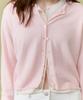 Deolil Crop Button Cardigan_Pink