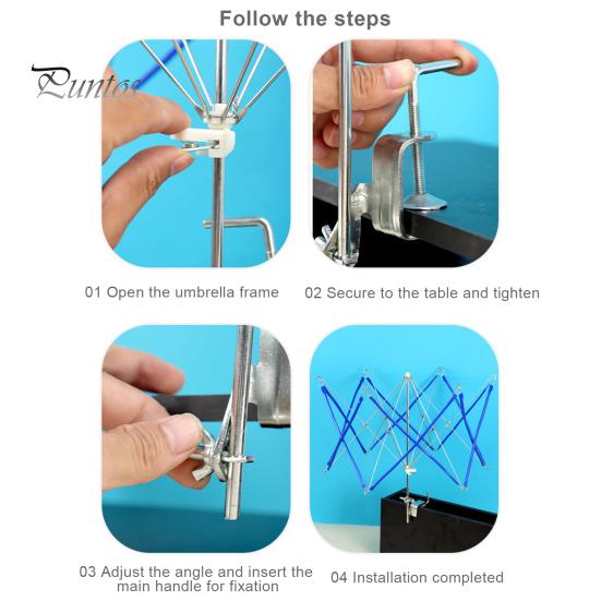 Yarn Swift Foldable Metal Yarn Winder Portable Umbrella Yarn Ball Swift Skein Holder with Table Clamp for Knitting Crochet Supplies