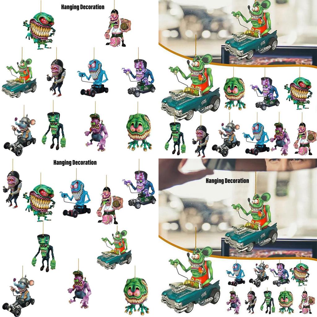 Innovatives Halloween Acryl Autoanhänger Rucksackanhänger Weihnachts-Heimdekoration