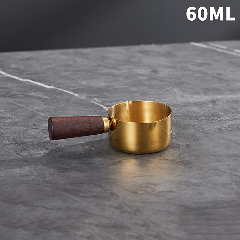 1Pcs Stainless Steel Sauce Cup Western Sauce Cup Steak Dressing Cup Wooden Handle Tomato Salad Dipping Saucer Kitchen Tool