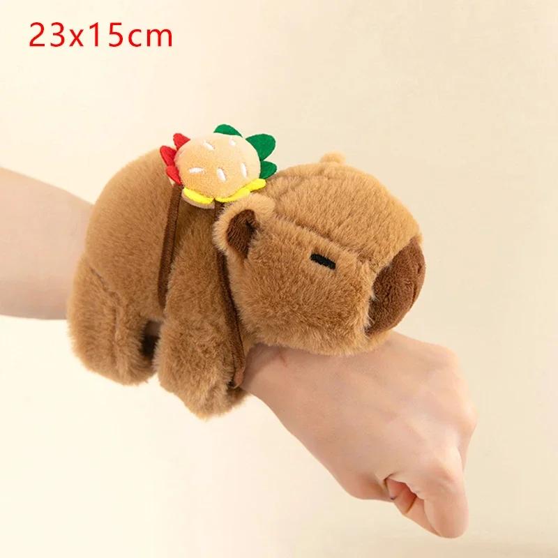 Lovely Capybara Animal Slap Snap Wrap Wristband Bracelet Plush Stuffed Animal Kawaii Capybara Hand Ring Wristband Kid Funny Play kits