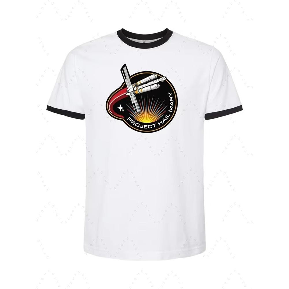 T-shirt Ringer Project Hail Mary Toppa Missione Romanzo Sci Fi Maglietta per Fan Grafica Spaziale Retrò T-shirt Unisex Regali per Amanti dei Libri T-shirt da Escursionismo