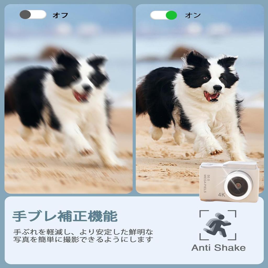 4K Digital Camera with 128GB Memory Digital Front and Rear Double Compact 68 Million Pixel HD 1080P Video Student Digital Christmas Pocket Camera for