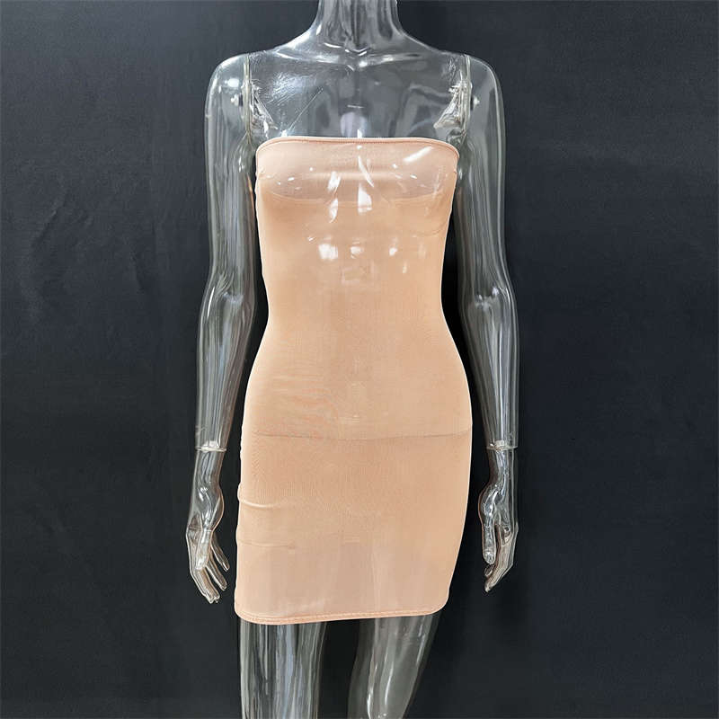 Hip Wrap Dress Short Skirt Anti Penetration Bottom Dress Gauze Women's Clothes Sleeveless