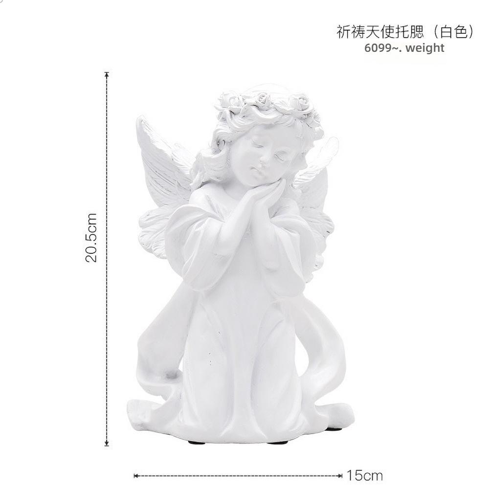 Hand-Painted Reading Angel Resin Statue - Vintage Book Decor, Home Altar Figurine, Collectible Gift, Photography Prop