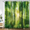 Modern 3D Printing Forest Shower Curtain Green Plant Tree Landscape Bath Curtain With Hooks For Bathroom waterproof scenery