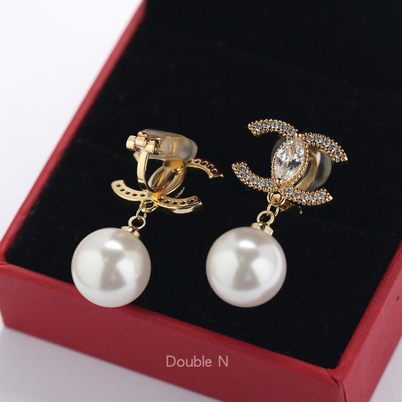 Doppel-Perlen-Hängeohrringe - 925 Sterlingsilber-Nadel, Vielseitiges Modeaccessoire für Damen