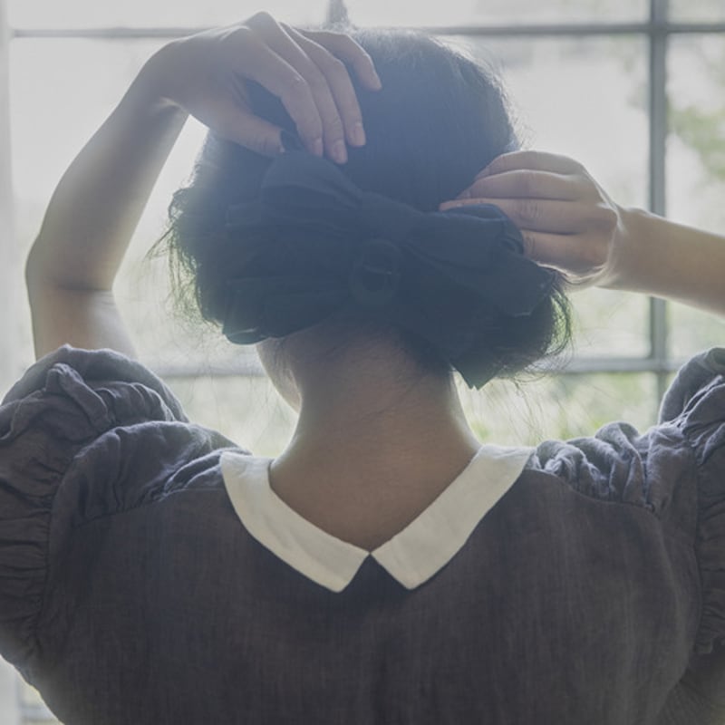 

JAMMER Ribbon Hair Clip [2 colors] black