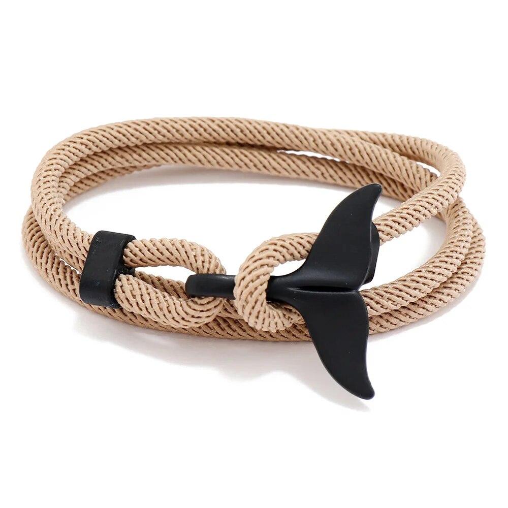 Bracelet ancre série océan, Bracelet queue de baleine pour Couple, ligne Milan, corde tressée, Bracelet étudiant pour hommes et femmes