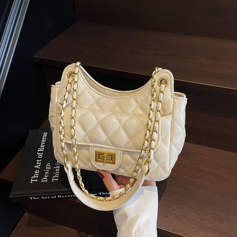 Premium Texture Diamond Chain Underarm Women's New Trendy Versatile Popular Small Square Bag Crossbody Women's Shoulder Bag