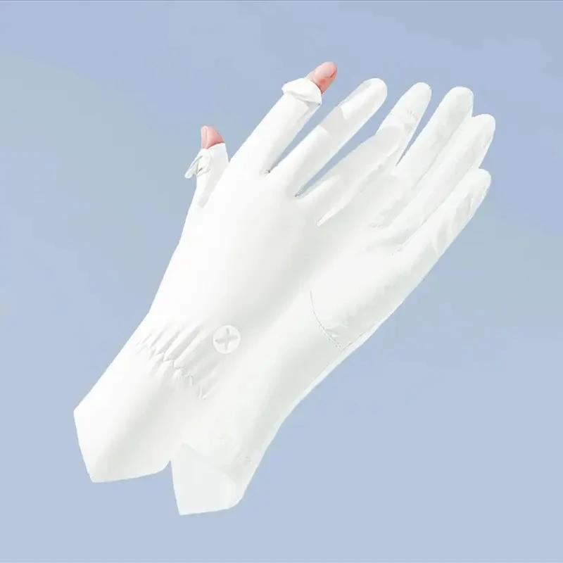 Breathable Touch Screen Anti-UV Women Gloves Mittens Sunscreen Gloves Ice Silk Gloves Cycling Driving Mittens Outdoor