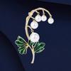 Fresh Lily of The Valley Enamel Brooch, Artistic and Elegant Plant Corsage, Niche Design Sense Brooch