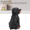 Dog Desktop Ornament Resin Adorable Sitting Dog Figurine for Bedrooms Balconies Bookshelves Gift