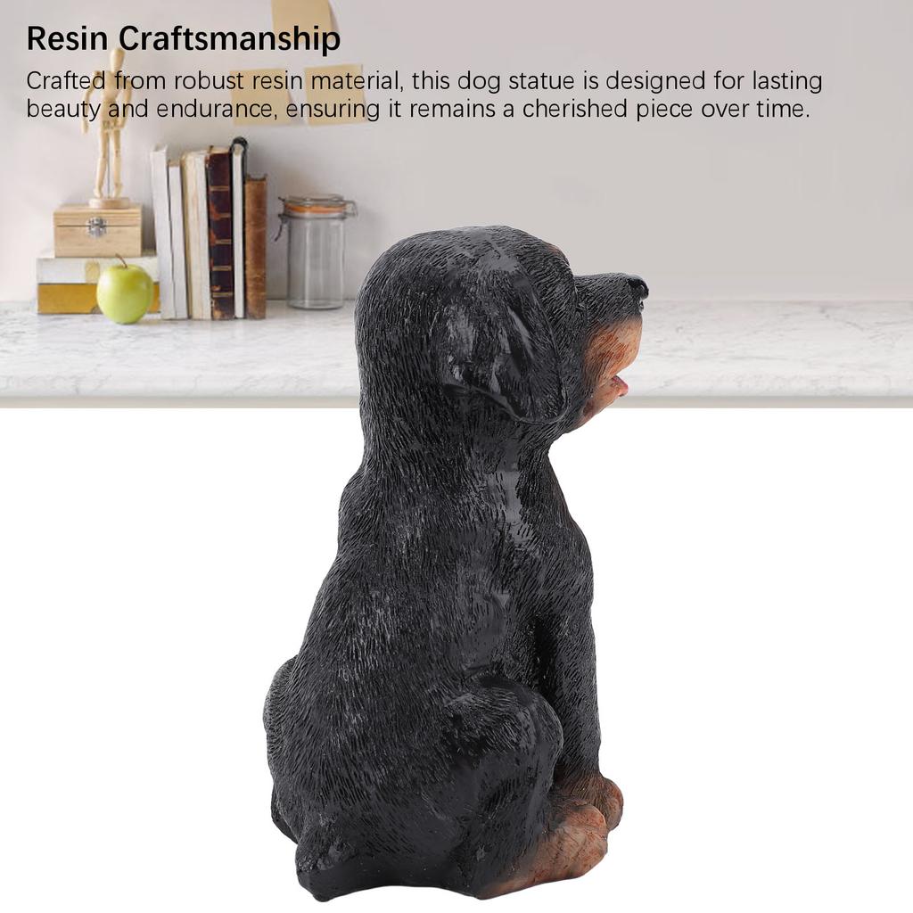 Dog Desktop Ornament Resin Adorable Sitting Dog Figurine for Bedrooms Balconies Bookshelves Gift
