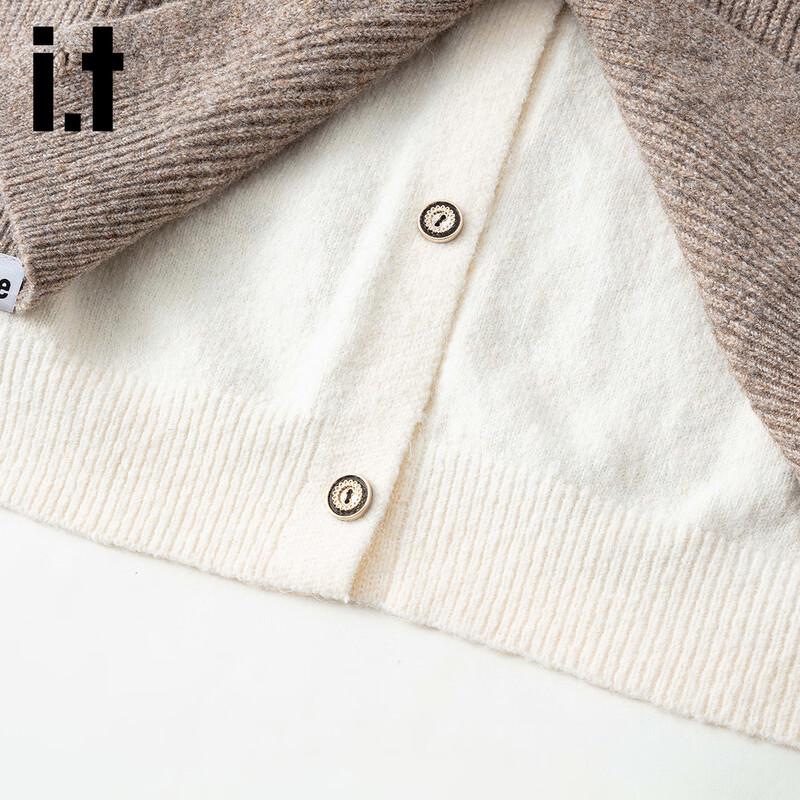 Izzue IT Women's Faux Two-Piece Lapel Knit Cardigan