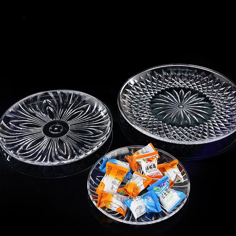 3pcs Crystal Fruit Snack Serving Tray Large Capacity Sweets Nut Serving Container Basket Exquisite Household Tea Snack Plate