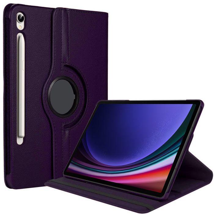 Protective Case - BOOLING - for Samsung Galaxy Tab S9 - 360° Rotating Case - Purple - Multi-Angle