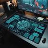 Cyber Tech Console Interface Print Extended Mouse Pad Non Slip Rubber Desk Mat For Gaming Laptop Keyboard And Office Workstation