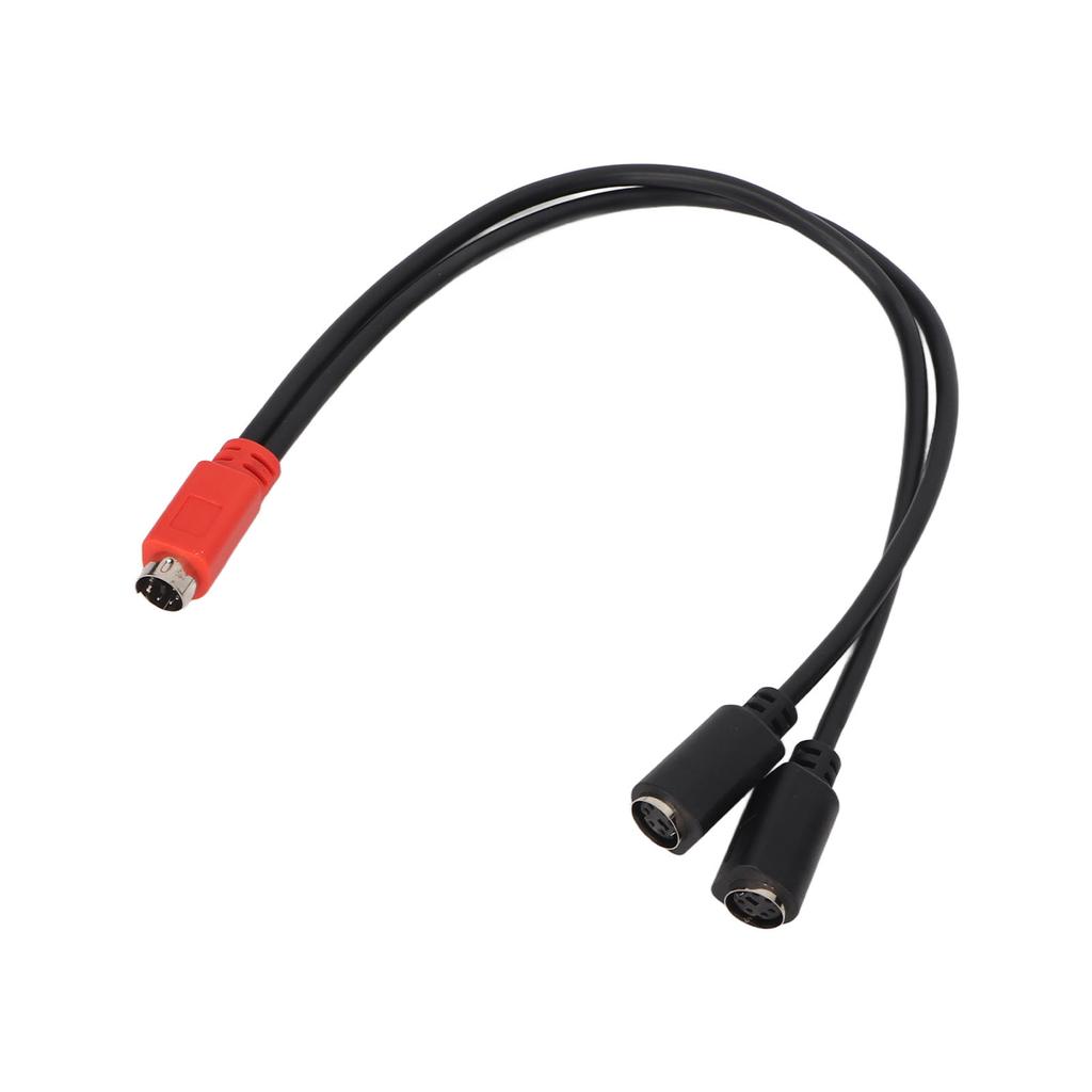 MINI DIN 6 Pin Male To 2 MINI DIN 6 Pin Female Cable Red Black Head MINI DIN 6 Pin Y Splitter Cable 1.0ft