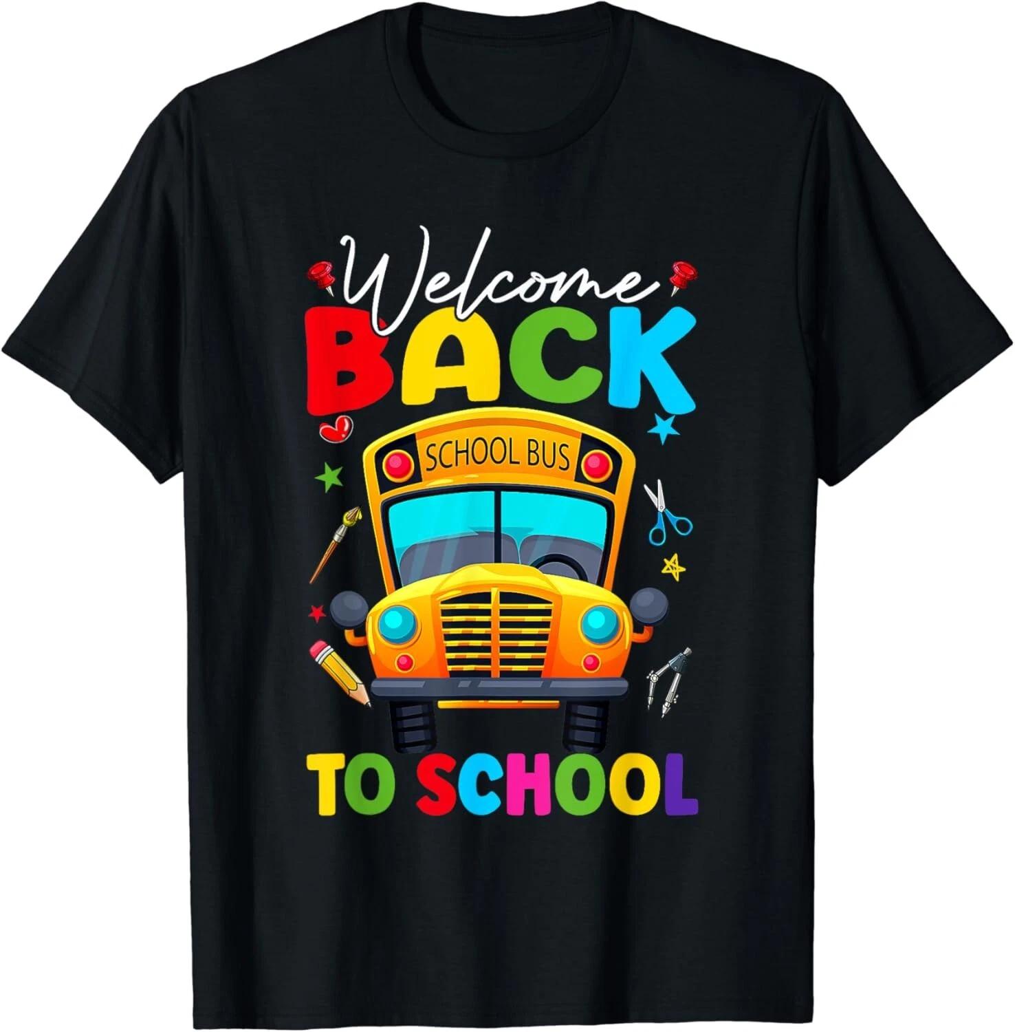 Welcome Back To School Bus Happy First Day Of School Student Gift Unisex T-Shirt S