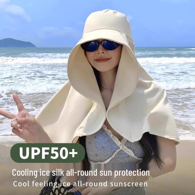 Women's Sun Protection Hat with Full Face, Neck, and Shoulder Coverage - Extra Large Shawl Style Fisherman Hat for Summer