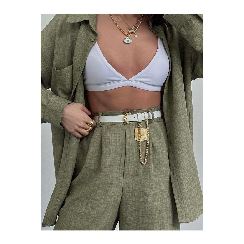 King Chain Medallion Curea pentru pantaloni pentru femei, centură pentru jachetă, centură pentru rochie, centură pentru cămașă