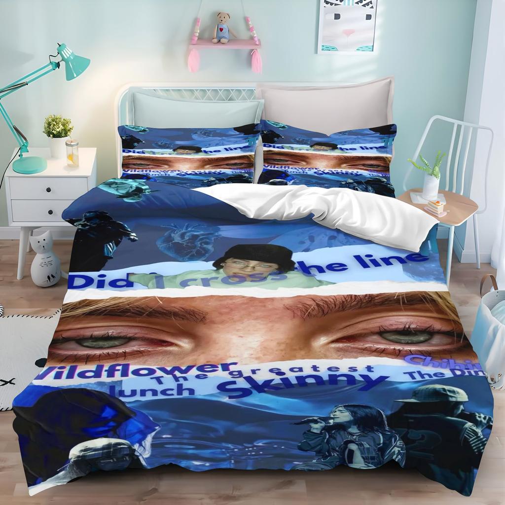 Billie Eilish Bedding Set 3D Print Duvet Cover Pillowcase Home Textile Bedroom Decor Bed Linen Quilt Cover