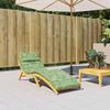 Vidaxl Sun Lounger Cushion, Leaf Pattern, Oxford Fabric