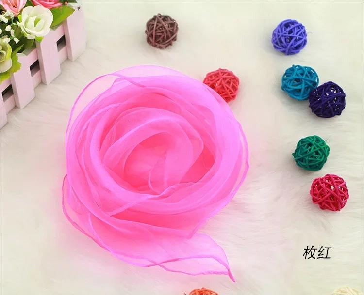 50 pezzi 60x60cm Foulard Quadrato Caramella Donna Performance Piccoli Foulard di Seta Sciarpa Hijab Foulard di Chiffon