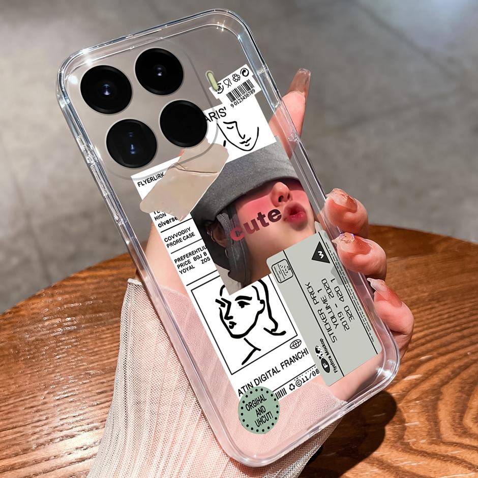 Case For Xiaomi17T 17Ultra Beautiful Flower Astronaut Anti-Fingerprint Transparent Shell For Xiaomi 17T 17 Ultra Coque Funda