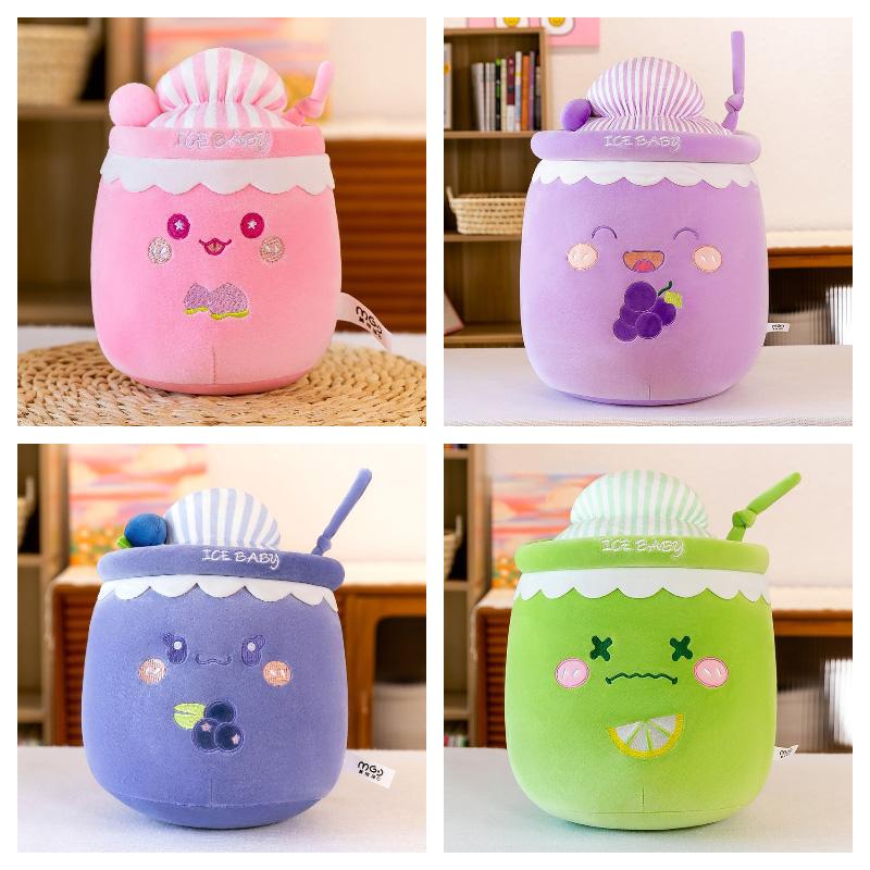 Ice Plush Toy Snow Milk Tea Cup Girl Bed Doll Accompany Present Gift Birthday