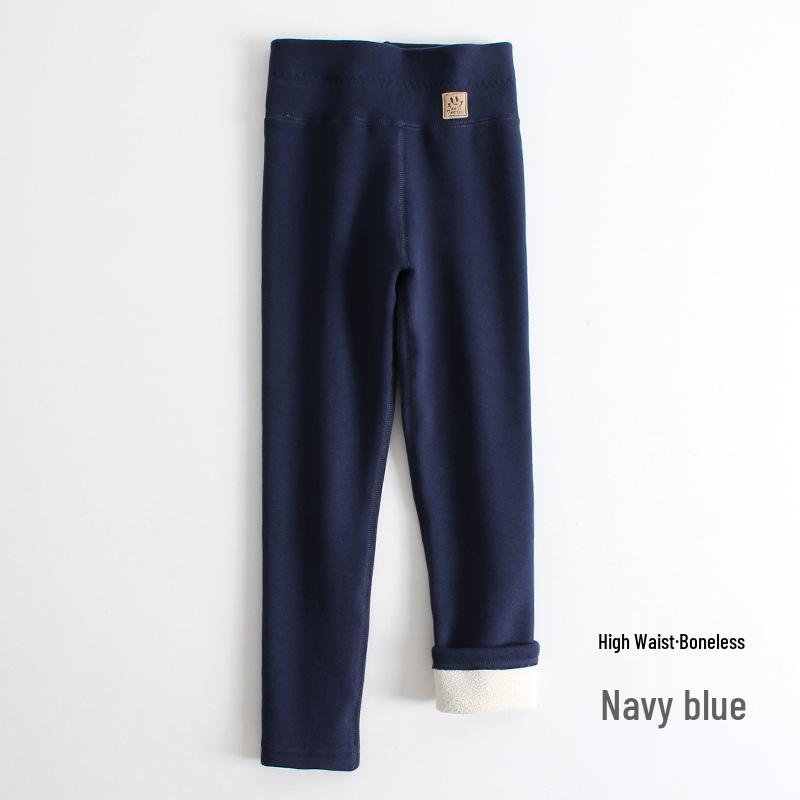 Girls' Fleece-Lined High-Waisted Winter Leggings - Toddler Lambswool One-Piece Long Pants