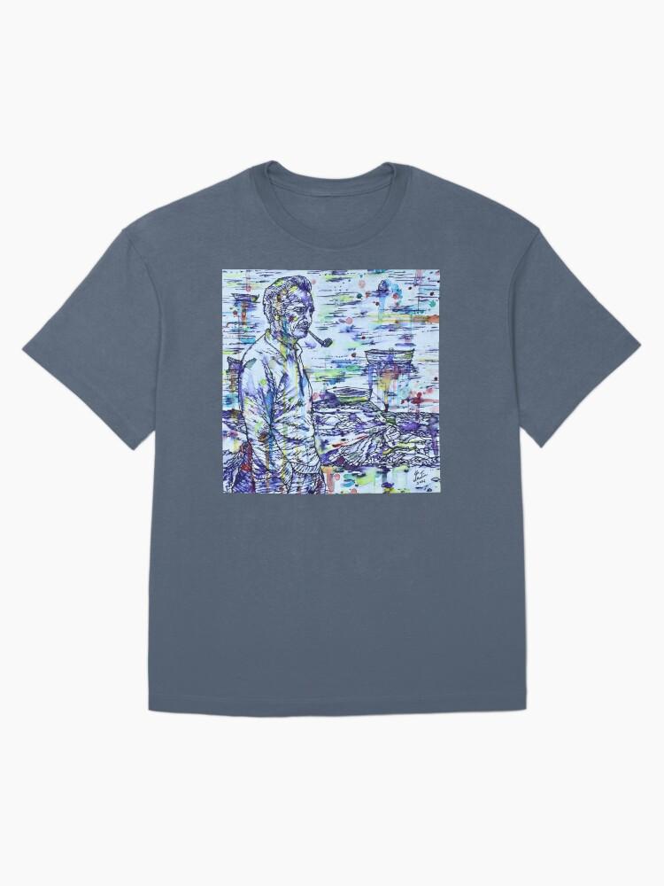 Georges Brassens GEORGES BRASSENS Watercolor and Ink Portrait Oversized T-Shirt