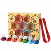 Montessori Early Education Beehive Game Wooden Clamp Bee To Hive Toy  Color Cognition