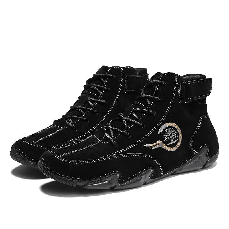 

Осень и зима теплые мужские повседневные ботинки короткие ботинки осьминог уличный отдых полусапожки кожаные ботинки бархатные большой размер ботинки Мартин мужские 46