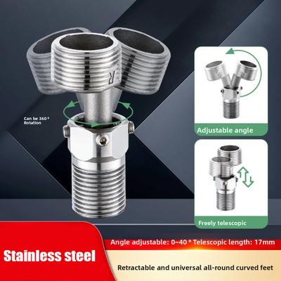Stainless Steel Angled Curved Foot Angle Adjustment Lengthened Shower Faucet Adapter Thickened Wall Mounted