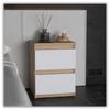 Nachttisch Sonoma Eiche Weiß Matt 40 cm 2 Schubladen Nachttisch