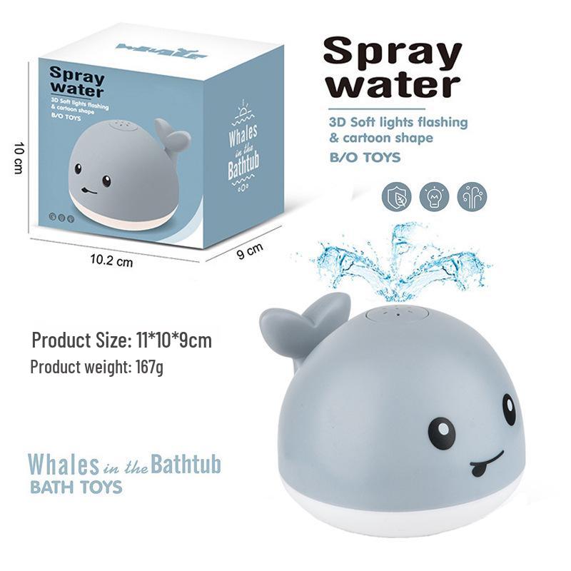 New Cross-Border Automatic Water Spray Whale Light & Music Amphibious Bath Toy for Kids