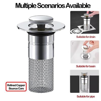 Stainless Steel Floor Drain Filter Washbasin Plug Anti Odor Pop-Up Sink Drain Strainer Basin Stopper Hair Catcher For Shower